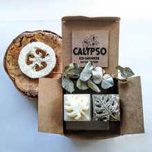 Charger l'image dans la galerie, shampoing solide shampoo bar revitalisant solide conditionner bar coffret box jasmin exotica luffa calypso