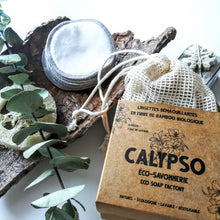 Charger l'image dans la galerie, LINGETTES DÉMAQUILLANTES en fibre de bambou - Soft eye make up remover bamboo wipes - Calypso Éco-savonnerie