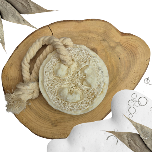 SAVON - BARRE DE DOUCHE LUFFA au jasmin blanc - Luffa Soap Bar - White jasmin