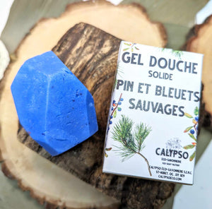GEL DOUCHE solide - pin et bleuets sauvages - Pine and wild blueberries shower gel bar