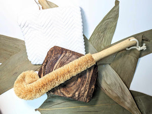 Longue brosse à récurer pour bouteille - bambou et fibre de sisal
