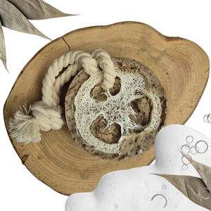 SAVON - BARRE DE DOUCHE LUFFA - Sel de mer et eucalyptus - Luffa Soap Bar - Sea salt Eucalyptus