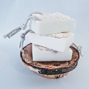 SAVON - BARRE DE DOUCHE LUFFA au jasmin blanc - Luffa Soap Bar - White jasmin - Calypso Éco-savonnerie