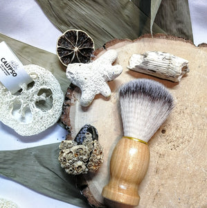 Blaireau de rasage en bois naturel - Badger shaving brush