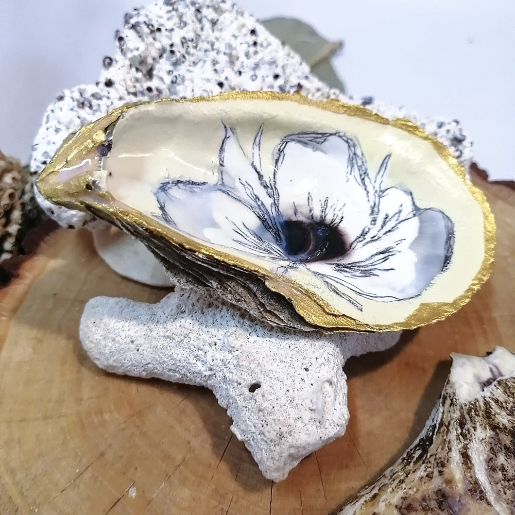 PORTE BIJOUX upcyclé en coquillage d'huître - Upcycled Oyster Shel Jewelry holder