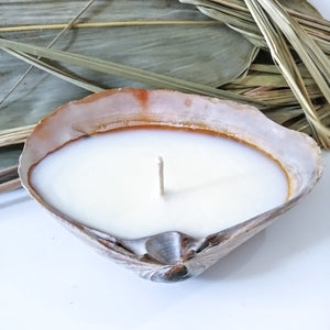 CHANDELLE upcyclée dans un coquillage - Upcycling - handmade seashell candle - Calypso Éco-savonnerie